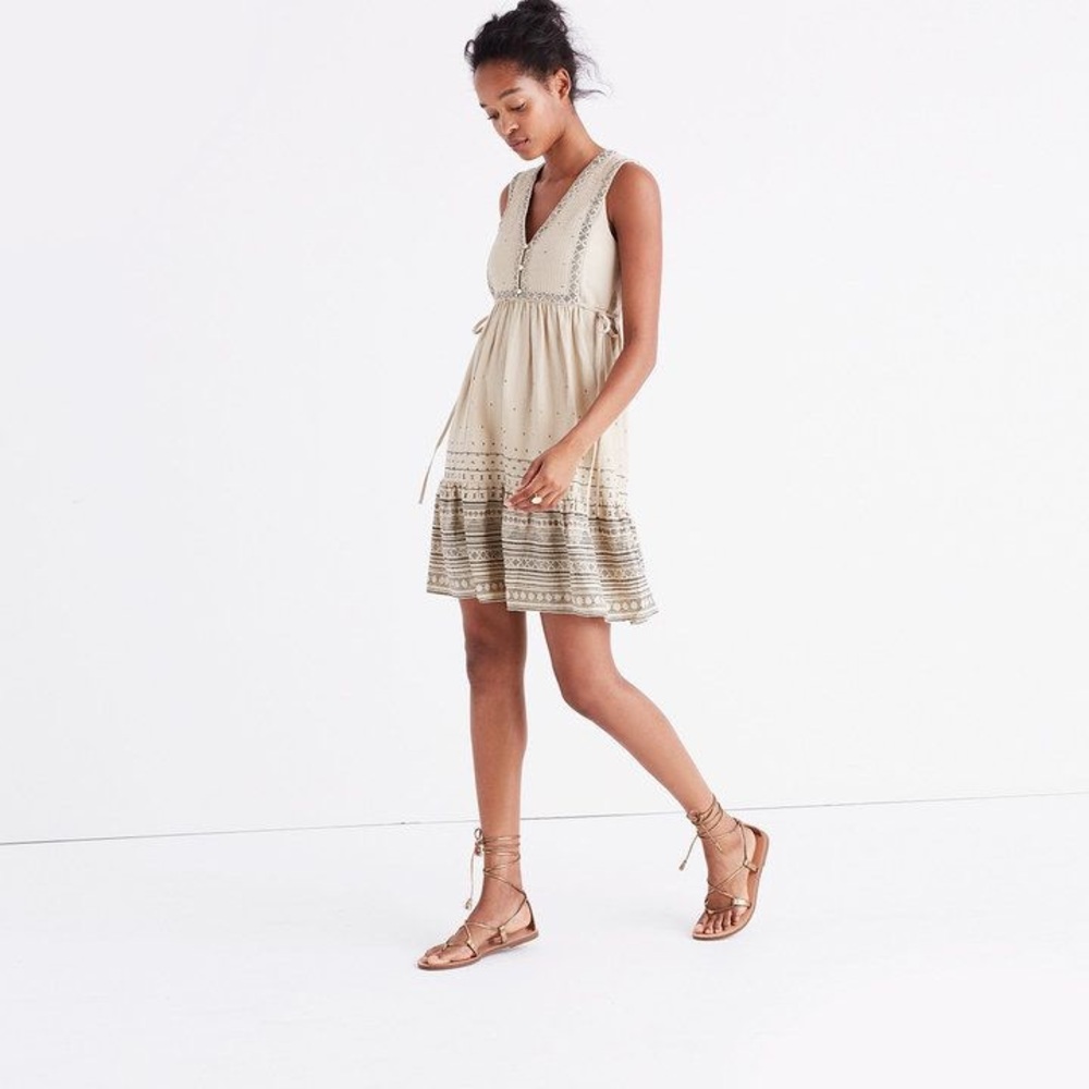 Madewell Quilted side-tie Dress in Moroccan Desert